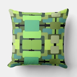Coussin Rectangulaire Abstraite - Tons verts
