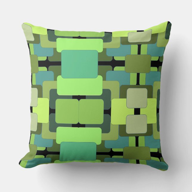 Coussin Rectangulaire Abstraite - Tons verts (Recto)