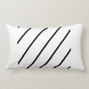 Coussin rectangulaire noir et blanc d'art moderne