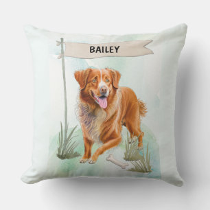 Coussin Récupérateur de canard de Nouvelle-Écosse Aquarell