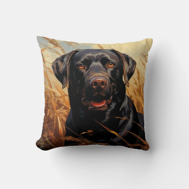 Coussin Récupérateur de chocolat Labrador (Recto)