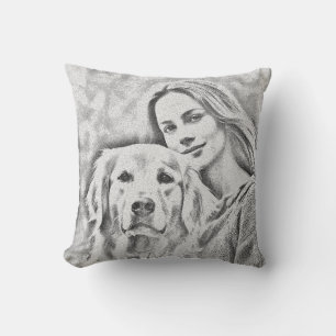 Coussin Récupérateur doré mignon moderne Meilleur chien ma