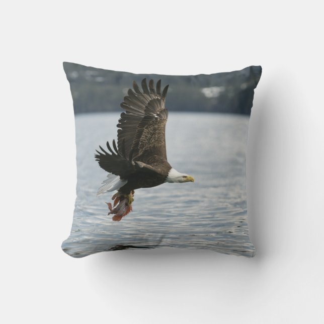 Coussin Récupération du poisson d'aigle à tête blanche (Recto)