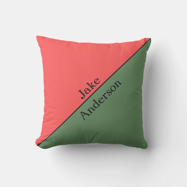 Coussin Red and Green 45 Degrees Minimalist (Recto)