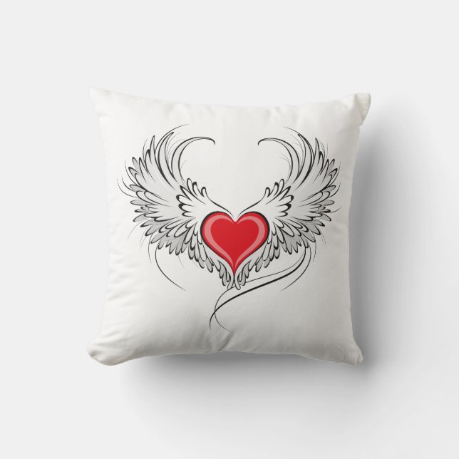 Coussin Red Angel Coeur avec ailes (Recto)