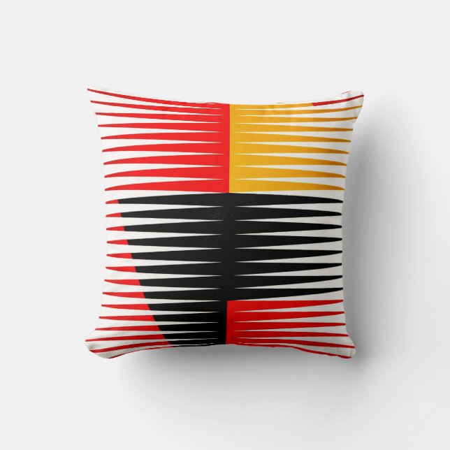 Coussin Red, black, and yellow artwork (Recto)
