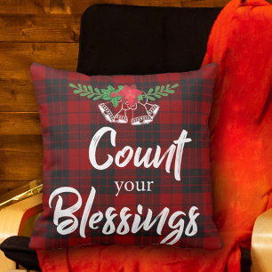 Coussin Red Black Plaid   Count Your Blessings