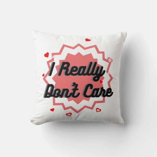 Coussin Red Bright Logo Graphic Design Je ne m'en soucie v (Recto)