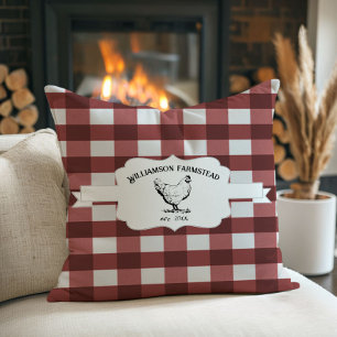 Coussin Red Buffalo Plaid Farm Poulet Épervier