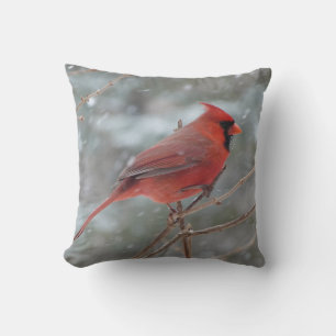 Coussin Red cardinal en hiver