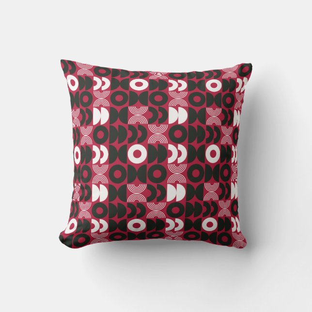 Coussin Red Christmas Geometric Modern  (Recto)