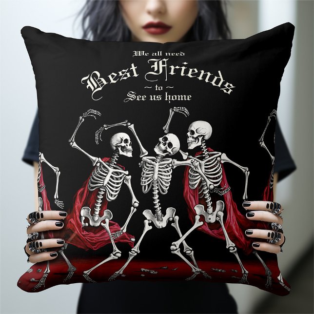 Coussin Red Death Dancing Skeletons Mariage gothique (Créateur téléchargé)