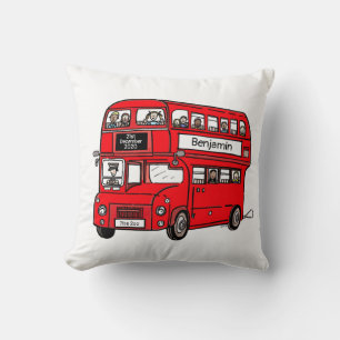 Coussin Red Double Decker London Bus Nouveau-né Cadeau
