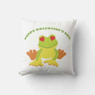 Coussin Red Eyed Tree Frog Hoppy Valentine's Day