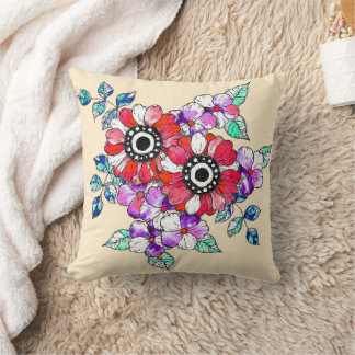 Coussin Red floral decoration