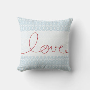 Coussin Red Fun Loopy Loopy Cercles d'écriture Sky Blue Cu