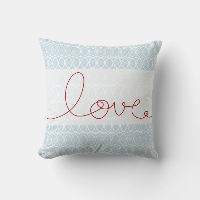 Coussin Red Fun Loopy Loopy Cercles d'écriture Sky Blue Cu (Recto)