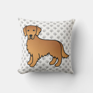 Coussin Red Golden Retriever mignon chien et pattes