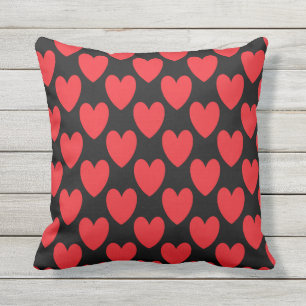 Coussin Red Heart Motifs Saint-Valentin Cadeau Mariage