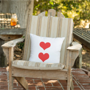 Coussin Red Hearts Valentine's Day Blanc personnalisé coul
