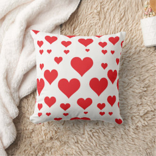 Coussin Red Hearts Valentines Day Motif