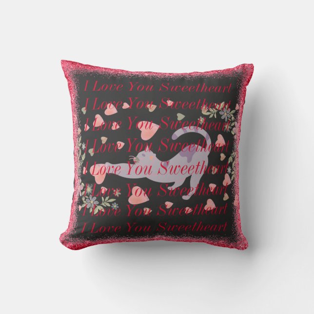Coussin Red I Love You Keepsaké mignon Jour des Valentines (Recto)