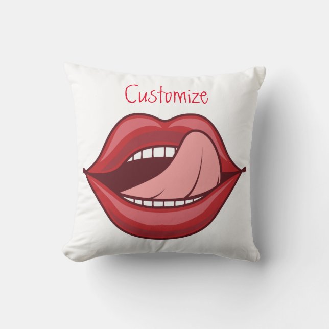 Coussin Red Lips Open Mouth Thunder_Cove  (Recto)