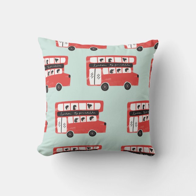 Coussin Red London Double Decker Bus sans joint Motif (Recto)