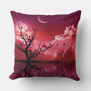Coussin Red Night Sky Réflexions Pittoresque Jeu d'oreille