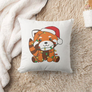 Coussin Red Panda Christmas Winter Animals Red Pandas