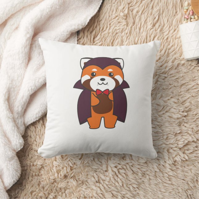 Coussin Red Panda Halloween Cute Devil Vampire Costume (Couverture)