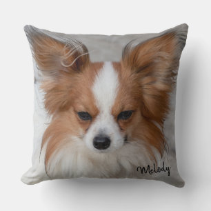 Coussin Red Papillon Chien Animaux de compagnie Photo Nom 