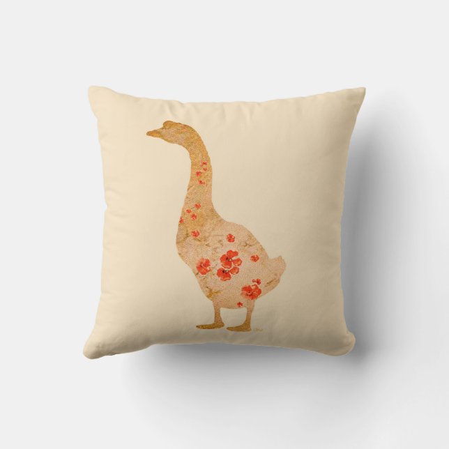 Coussin Red Poppy Goose (Verso)