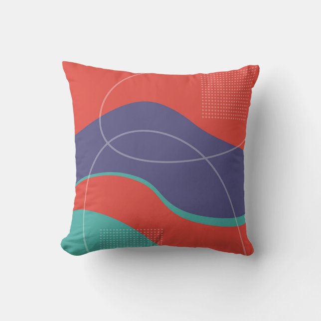 Coussin Red Purple Blue Abstract Art Design (Recto)