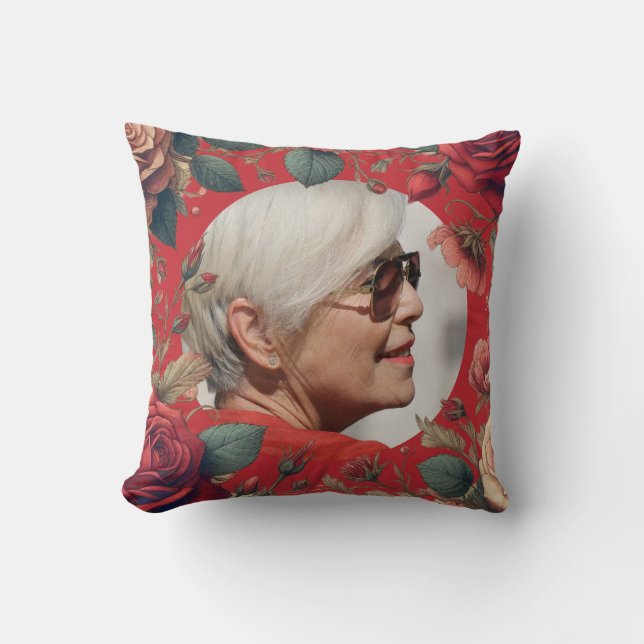 Coussin Red Roses PHOTO Memorial Keepsaké Sentimental (Recto)