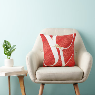 Coussin Red Scarf Gold Joie Typographie Noël