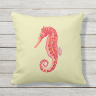 Coussin Red Seahorse Beach House Jaune