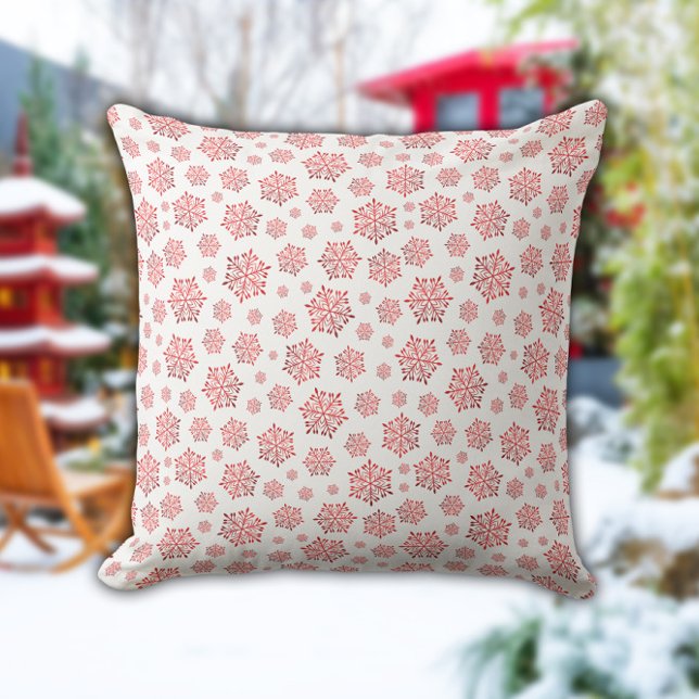 Coussin Red Snowflake Pattern (Créateur téléchargé)
