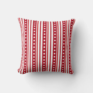 Coussin Red Stripes et Pois