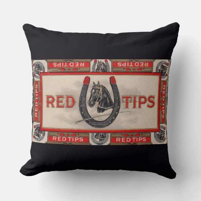 Coussin Red Tips étiquette à cigares imprimer (Recto)