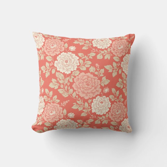 Coussin Red White Blue Block Print Stripes (Recto)