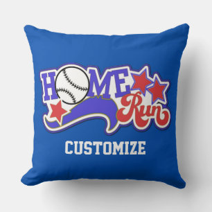 Coussin Red White & Blue Home Run Baseball Thlow Pillow