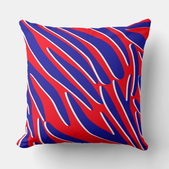 Coussin Red, White & Bold | Tiger Stripe Throw Pillow (Recto)