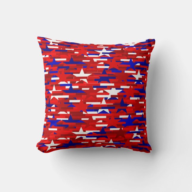 Coussin Red, White et Blue Stars (Recto)