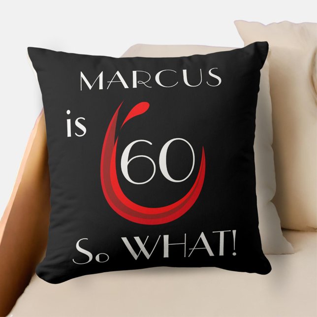 Coussin Red Wine 60 donc ce drôle 60e anniversaire (Créateur téléchargé)