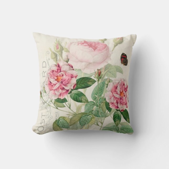 Coussin Redoute Roses Roses Roses Rose Fleurs Accent Lance (Recto)