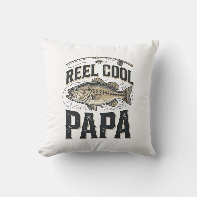 Coussin Reel Cool Papa Conception de vecteur de pêche vint (Recto)