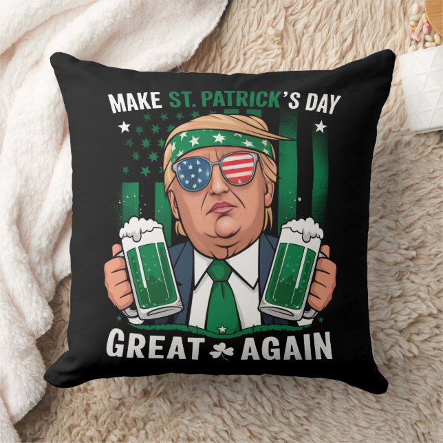 Coussin Refaire éclater la Saint-Patrick comme avant Trump (Couverture)