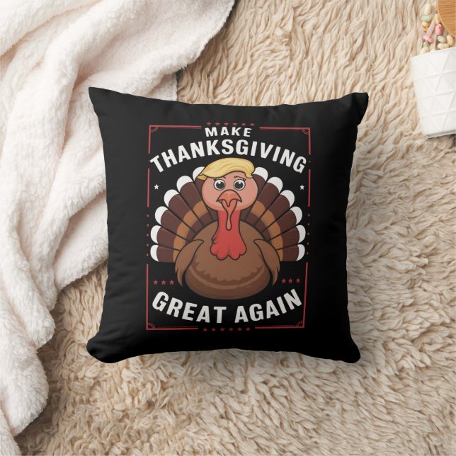 Coussin Refaire Thanksgiving Great Again Trump Dinde (Couverture)