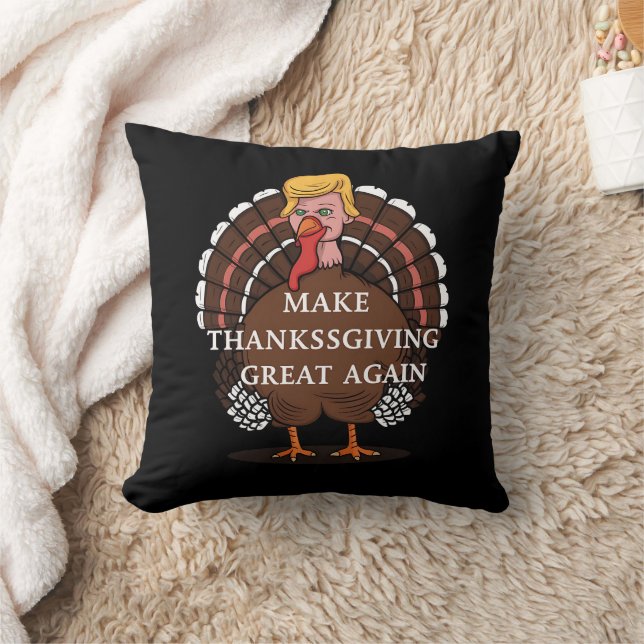Coussin Refaire Thanksgiving Great Again Trump Dinde 2024  (Couverture)